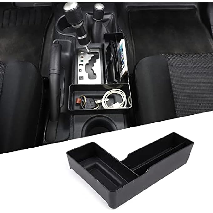 rayihni Gear Shift Storage Box Compatible with Toyota FJ Cruiser 20072021 Gear Shift Console Side Tray Organizer Create Extra Storage Space for Passenger Side Organizer Tray LShape - Image 1