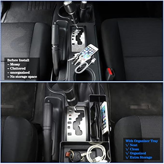 rayihni Gear Shift Storage Box Compatible with Toyota FJ Cruiser 20072021 Gear Shift Console Side Tray Organizer Create Extra Storage Space for Passenger Side Organizer Tray LShape - Image 2
