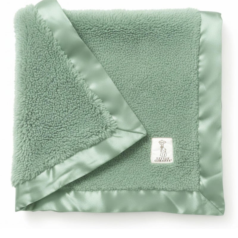 Little Giraffe Chenille Baby Blanket â€“ 29x35â€ Soft Chenille with Satin Trim, Sage | Ultra-Soft, Gentle & Safe, Lightweight & Breathable for Newborns & Toddlers - Image 1