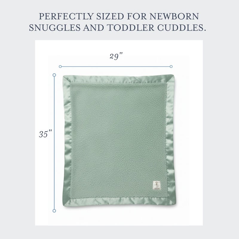 Little Giraffe Chenille Baby Blanket â€“ 29x35â€ Soft Chenille with Satin Trim, Sage | Ultra-Soft, Gentle & Safe, Lightweight & Breathable for Newborns & Toddlers - Image 3