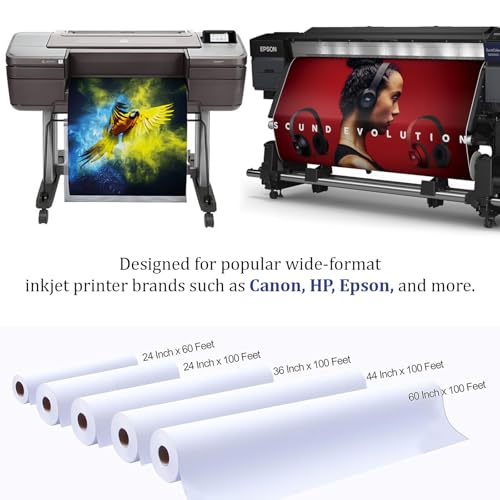 Sunwes Professional Matte Canvas Roll Long Unstretched Canvas Roll Wide Format Inkjet Printer, Perfect for Fine Art, Photography, rchival Quality Prints, Epson Canon HP(420GSM Poly-Cotton 24" x60ft) - Image 5