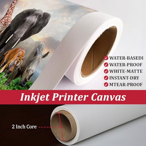 Sunwes Professional Matte Canvas Roll Long Unstretched Canvas Roll Wide Format Inkjet Printer, Perfect for Fine Art, Photography, rchival Quality Prints, Epson Canon HP(420GSM Poly-Cotton 24" x60ft) - Image 2