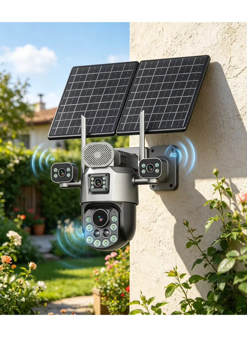 GEEK SPACE 4G LTE Solar Powered 4K PTZ Security Camera Outdoor Wireless 4 Lens CCTV Camera with Dual Solar Panels, 360° Pan Tilt, AI Motion Detection, 36X Zoom, Color Night Vision, Two-Way Audio, IP66 - Image 3