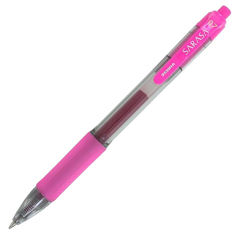 Zebra Pen Sarasa Retractable Gel Ink Pens, Medium Point 0.7mm, Fuchsia Color Rapid Dry Ink, 12-Count - Image 1