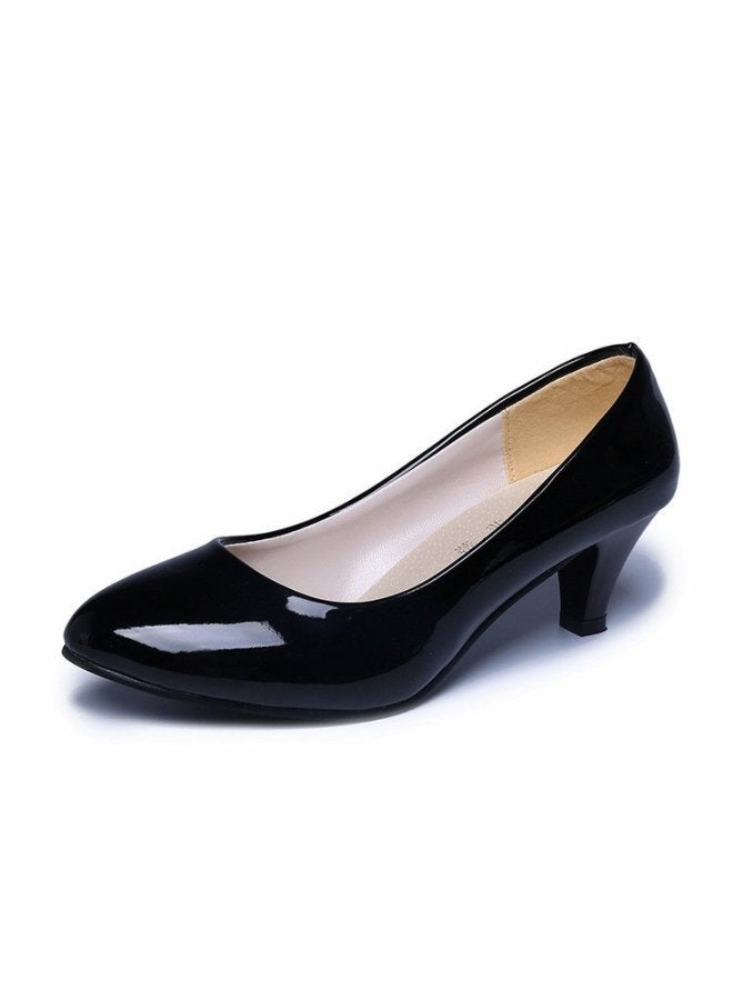 W 5cm Professional Women's Shoes With High Heels, Soft Leather Comfortable Work Shoes, Suitable For Hotel Interviews And Commuting, With Thin Heels And Shallow Toe Design