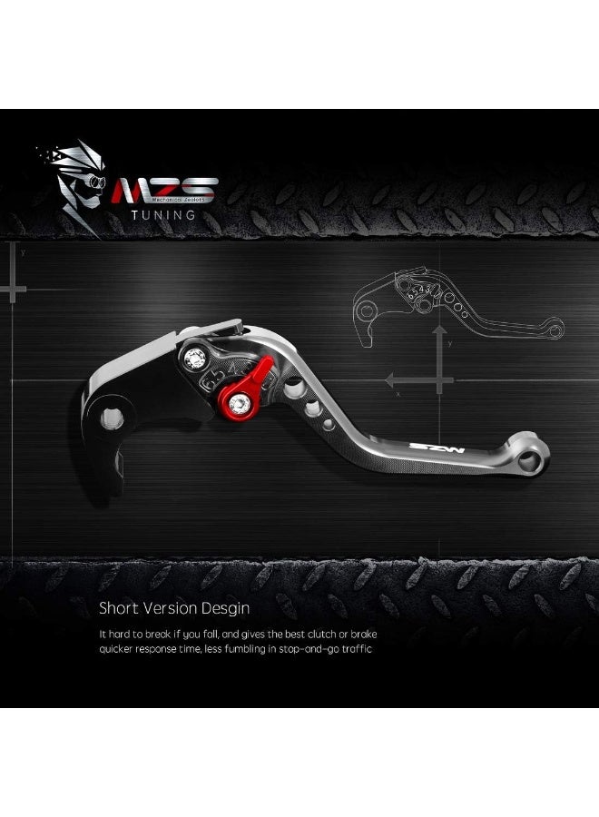 MZS MZS Clutch Brake Levers Short Adjustment Round CNC Black Compatible with FZ07 FZ-07 MT07 MT-07 RM07J 2014 2015 2016 2017 2018 2019 2020  - Image 5