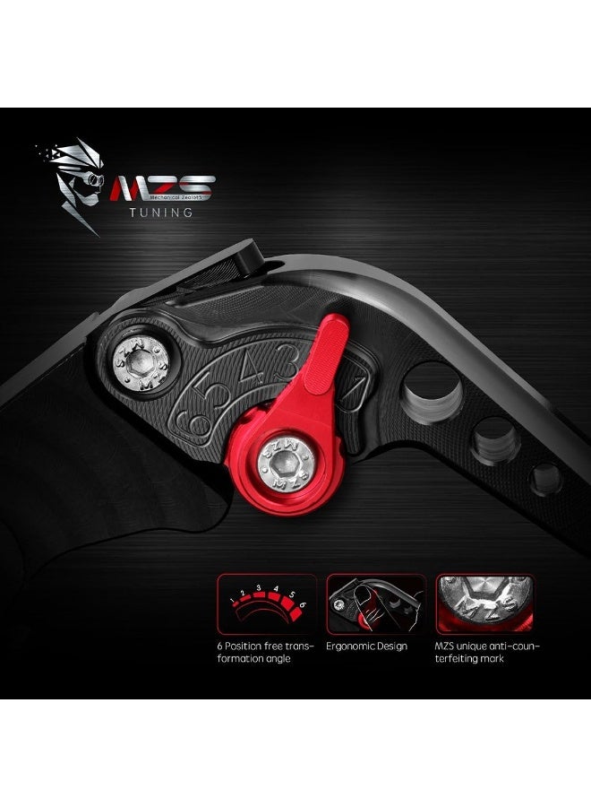 MZS MZS Clutch Brake Levers Short Adjustment Round CNC Black Compatible with FZ07 FZ-07 MT07 MT-07 RM07J 2014 2015 2016 2017 2018 2019 2020  - Image 4
