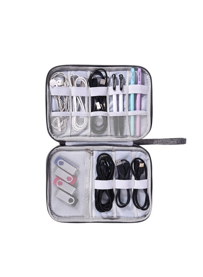 Portable Cable Organizer Bag, Travel Electronic Accessories Organizer Bag, Travel Gear Storage Carrying Sleeve Pouch for USB Cable, Earphones, Power Banks, USB Drive, SD Card, Charger Hard Disk Storage Bag - Image 3