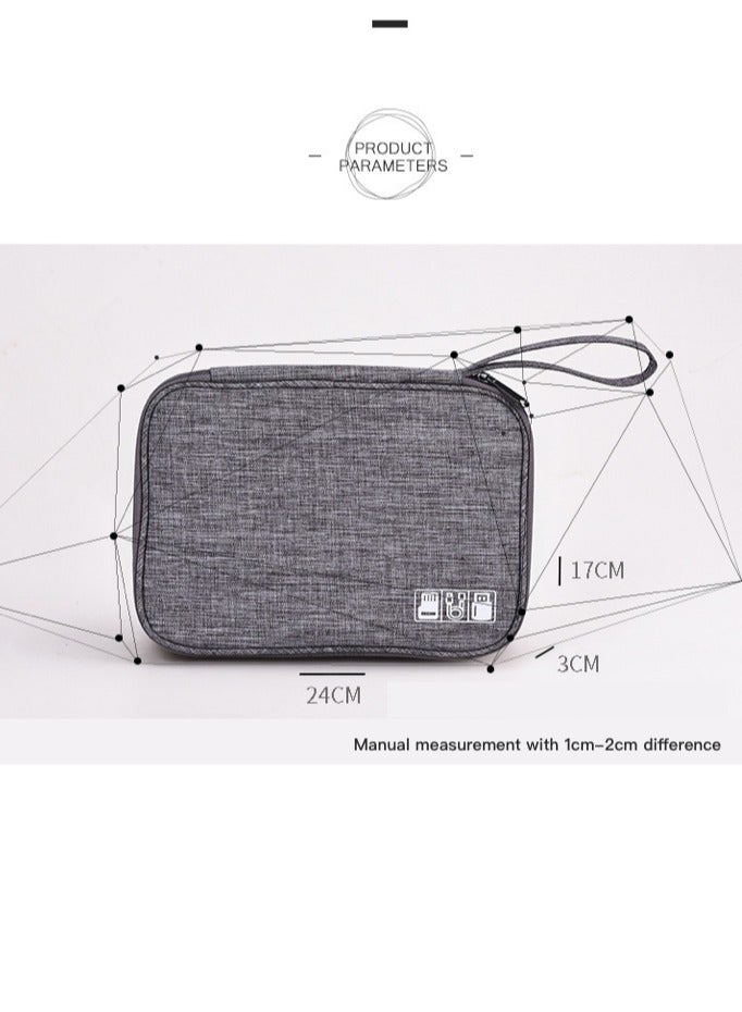 Portable Cable Organizer Bag, Travel Electronic Accessories Organizer Bag, Travel Gear Storage Carrying Sleeve Pouch for USB Cable, Earphones, Power Banks, USB Drive, SD Card, Charger Hard Disk Storage Bag - Image 5