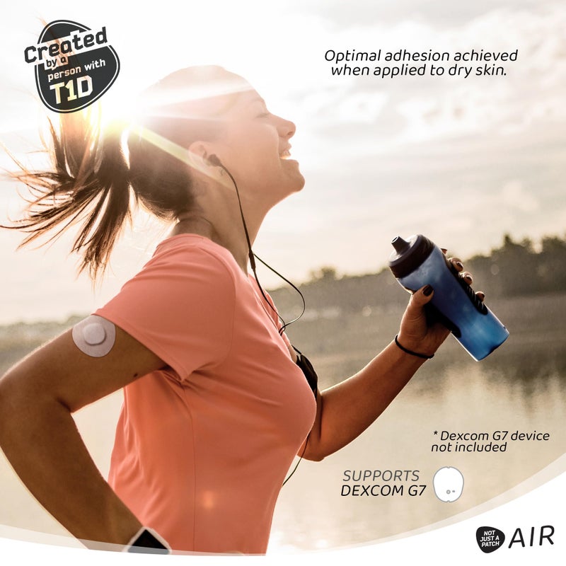 Not Just A Patch Air Dexcom G7 Adhesive Patches (20 Pack) - Stelo CGM & Dexcom G7 Over Patches with Ultra-Hold Durable Sensor Covers - Beige - Image 5