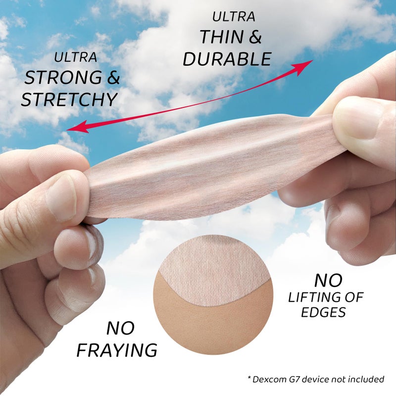 Not Just A Patch Air Dexcom G7 Adhesive Patches (20 Pack) - Stelo CGM & Dexcom G7 Over Patches with Ultra-Hold Durable Sensor Covers - Beige - Image 4