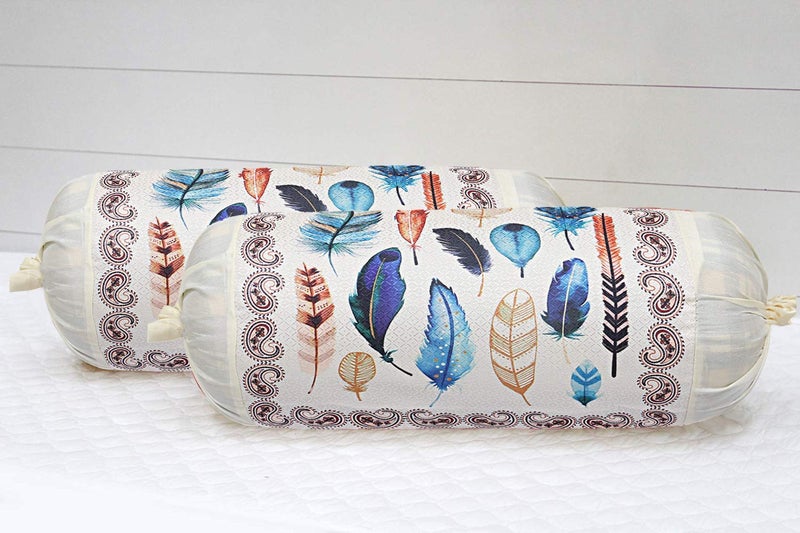 Kuber Industries Kuber Industries Cotton Bolster Cover (Beige, Cream, Standard) - 2 Pieces  - Image 2