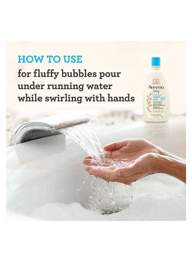 Aveeno Baby Aveeno Baby Sensitive Skin Bubble Bath with Oat Extract 568ml  - Image 5