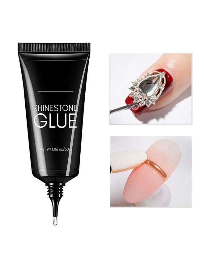 GMORO Rhinestone Glue，Nail Rhinestone Glue for Nails, Gel Nail Glue for Rhinestones for Nails Super Strong Bling Gel for Nail Gem Nail Art Jewels Nail Crystals Beads Diamonds 3D 30ML - Image 1