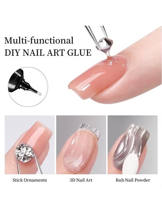 GMORO Rhinestone Glue，Nail Rhinestone Glue for Nails, Gel Nail Glue for Rhinestones for Nails Super Strong Bling Gel for Nail Gem Nail Art Jewels Nail Crystals Beads Diamonds 3D 30ML - Image 4