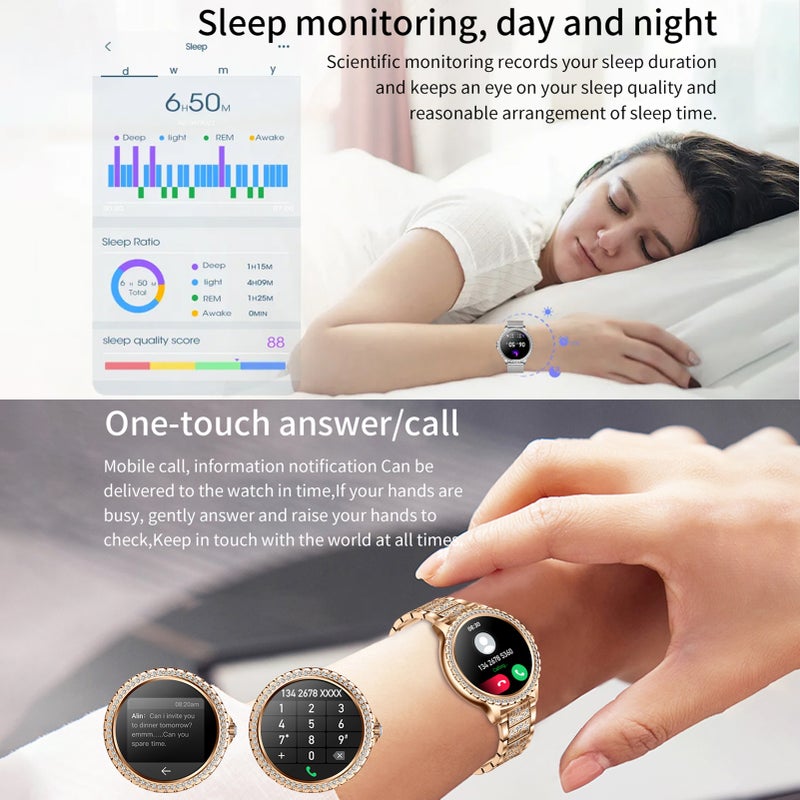 1.32 Inches Smartwatch IP67-Waterproof BT5.0 Intelligent Watch Fitness Tracker Multifunctional Watch Compatible with Android4.4/ iOS7.1 - Image 5