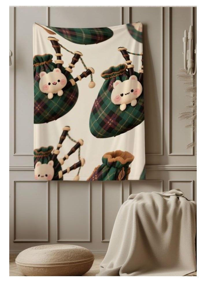 عام بطانية رقيقة من الفانيلا الكرتونية للأطفال أو الطلاب (دافئة ومريحة ومناسبة للنوم والألعاب) 100 سم * 150 سم - 246 - Image 1