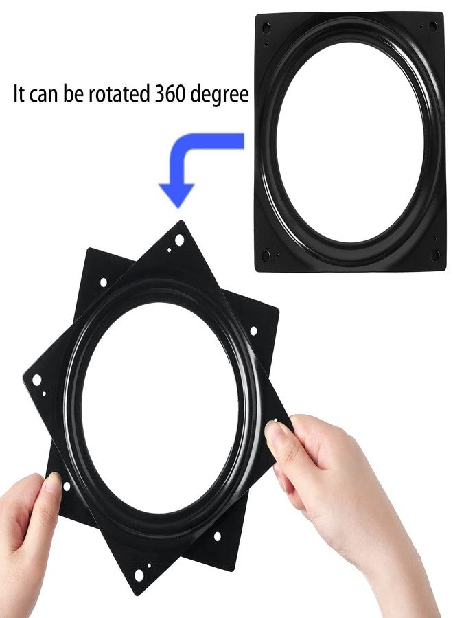 HSTECH 6" Lazy Susan Turntable 500-lb Steel Ball Bearing Rotating Tray Strong Sturdy Table Cabinet Low Profile for 360˚ Chair and Door, Kitchen, Craft Project, Makeup Holder, Monitor(Black) - Image 3