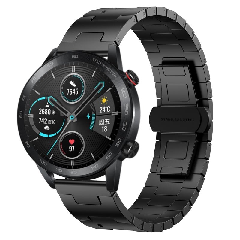 erorex For Honor Magic Watch 2 46Mm Titanium Alloy 22Mm Metal Watch Band(Black) - Image 1