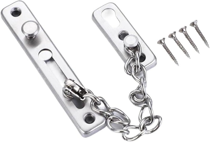 Silver Portable Stainless Steel Anti Theft Door Lock Inner Latch Security Bolt Home Hardware - Image 2