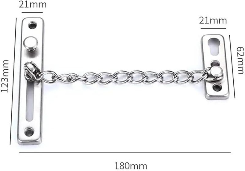 Silver Portable Stainless Steel Anti Theft Door Lock Inner Latch Security Bolt Home Hardware - Image 4