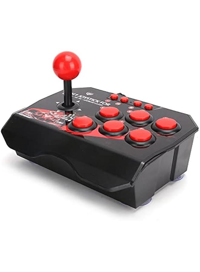 Fight Stick, Wired Joystick Features a Spherical Metal Joystick and 6 Round Control ons, Wired Joystick Games Accessories, Play All Types of Games - Image 1