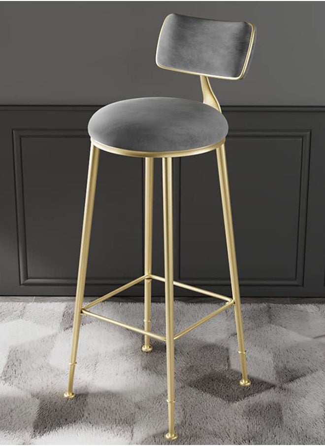 Generic Bar Stool,Chair Stool High Bar Chair,Metal Legs Heavy Duty Barstools with Back,Flannel Cushion Counter Height Chairs  - Image 1