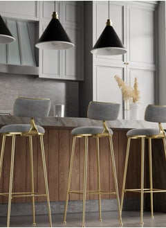 Generic Bar Stool,Chair Stool High Bar Chair,Metal Legs Heavy Duty Barstools with Back,Flannel Cushion Counter Height Chairs  - Image 5