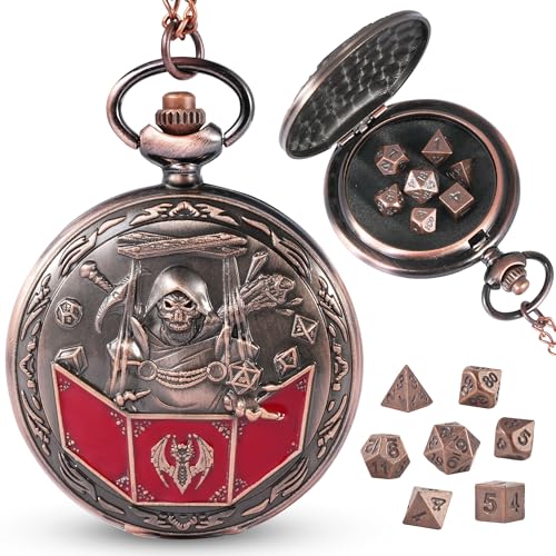 Banloga DD Dice Set7PCS Metal Dice for Dungeons and DragonsMini Dice Set with Pocket Watch CaseRole Playing Board Games Accessories DM Copper - Image 1