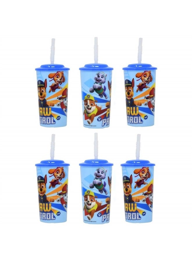 Zak Designs 6-Pack Paw Patrol 16oz Reusable Sports Tumbler Drinking Cups with Lids & Straws 