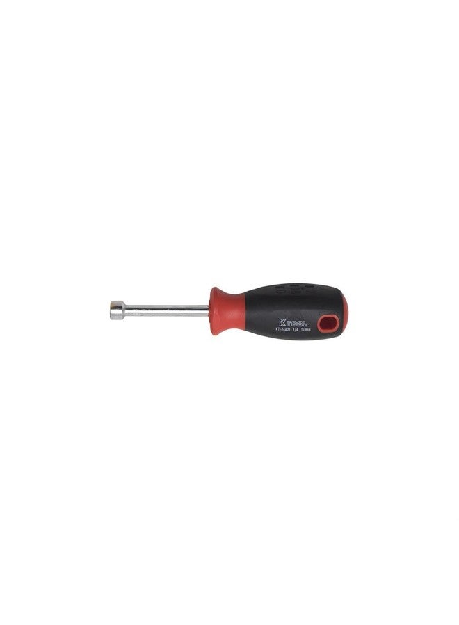 K-Tool International K Tool International 14408 1/4" SAE Nut Driver Set for Garages, Repair Shops and DIY, 3" Length, Alloy Steel Sockets, Hollow Round Shaft, Ergonomic Soft Grip Handle, Color Coded, Red/Black - Image 3