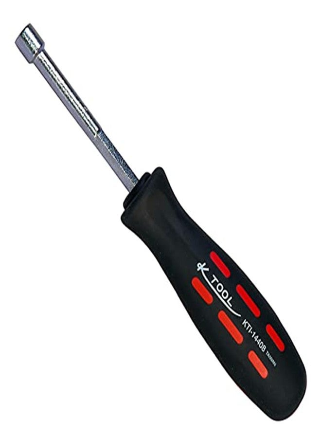 K-Tool International K Tool International 14408 1/4" SAE Nut Driver Set for Garages, Repair Shops and DIY, 3" Length, Alloy Steel Sockets, Hollow Round Shaft, Ergonomic Soft Grip Handle, Color Coded, Red/Black - Image 4