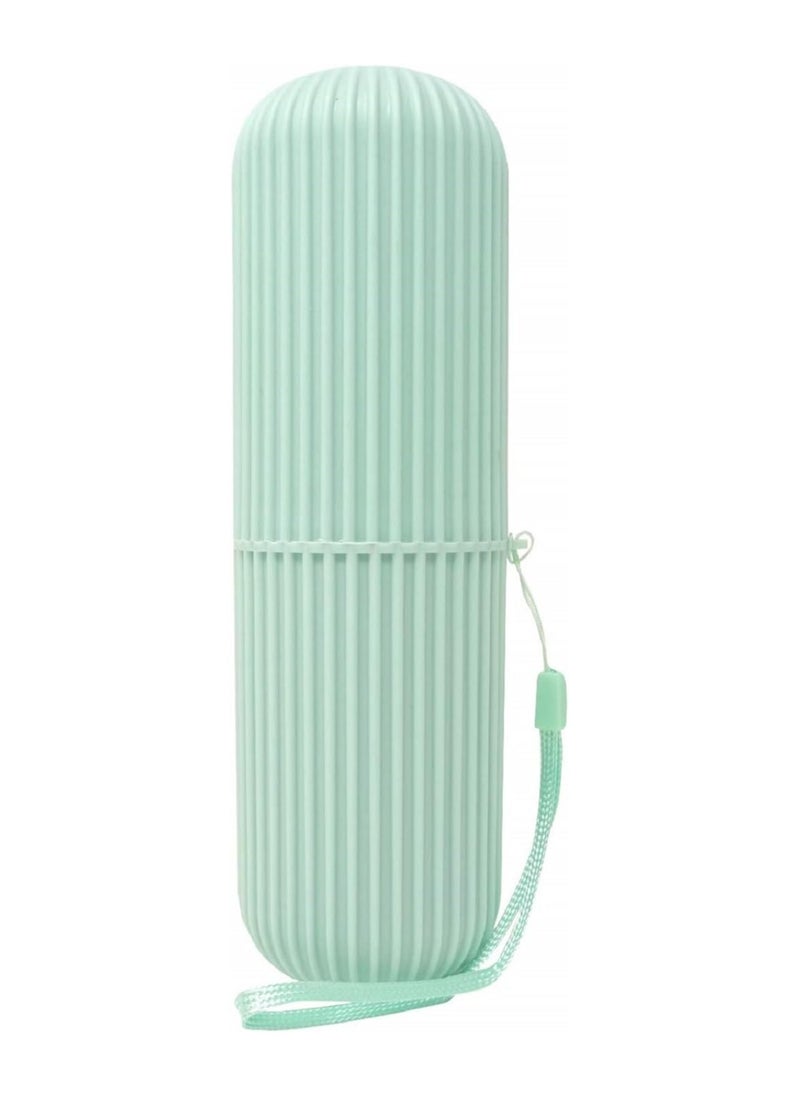 LIMITLESS - Travel Toothbrush Holder Case Set Kids Women Men Travel Container Toothbrush Holders With Picking Sling Gargle Cup Toothbrush Protector Storage Traveling Camping Business Trip (Light Green) - Image 1