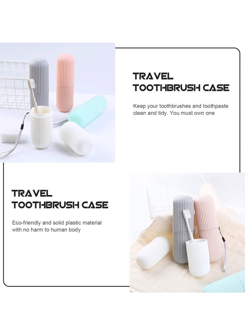 LIMITLESS - Travel Toothbrush Holder Case Set Kids Women Men Travel Container Toothbrush Holders With Picking Sling Gargle Cup Toothbrush Protector Storage Traveling Camping Business Trip (Light Green) - Image 1
