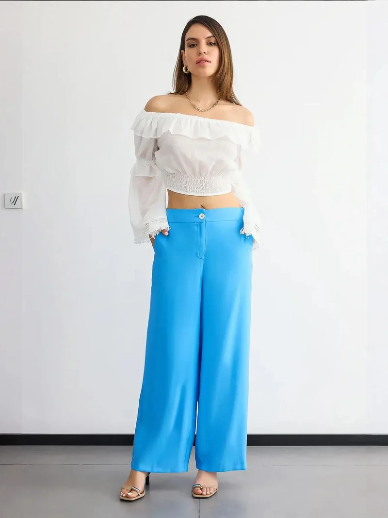 هيكاب بنطلون واسع بخصر مرتفع