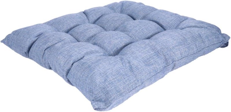 PRETYZOOM Chair Seat Pad 40x40cm Non-Slip Cotton Linen Cushion Featuring Tie Straps Reversible Tatami Chair Pillow for Dining Room and Home Use - Image 1