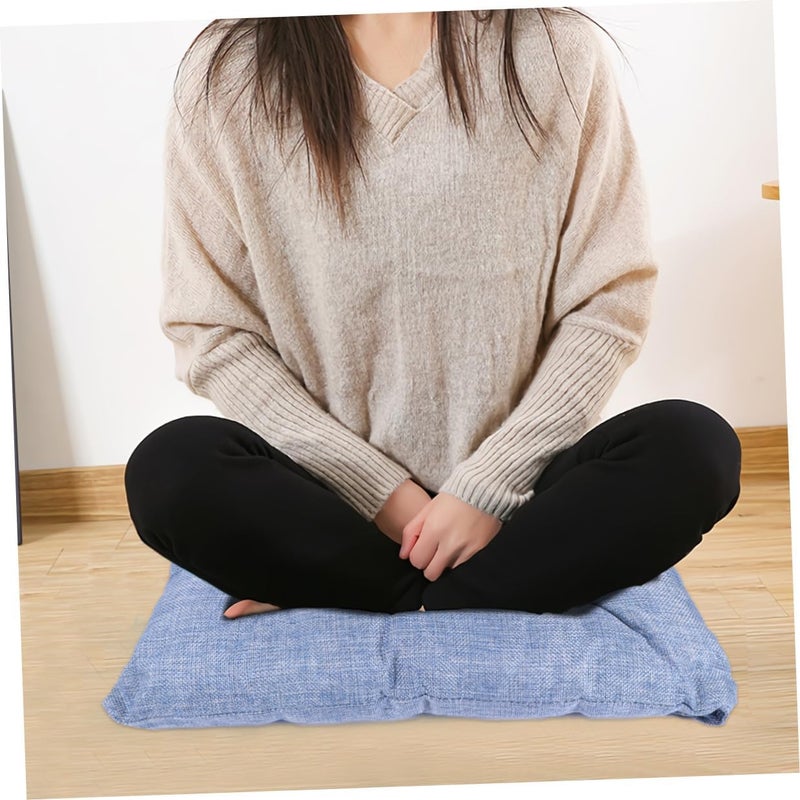 PRETYZOOM Chair Seat Pad 40x40cm Non-Slip Cotton Linen Cushion Featuring Tie Straps Reversible Tatami Chair Pillow for Dining Room and Home Use - Image 4