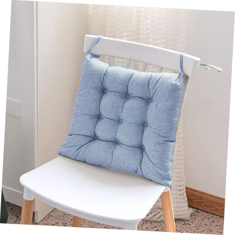 PRETYZOOM Chair Seat Pad 40x40cm Non-Slip Cotton Linen Cushion Featuring Tie Straps Reversible Tatami Chair Pillow for Dining Room and Home Use - Image 5