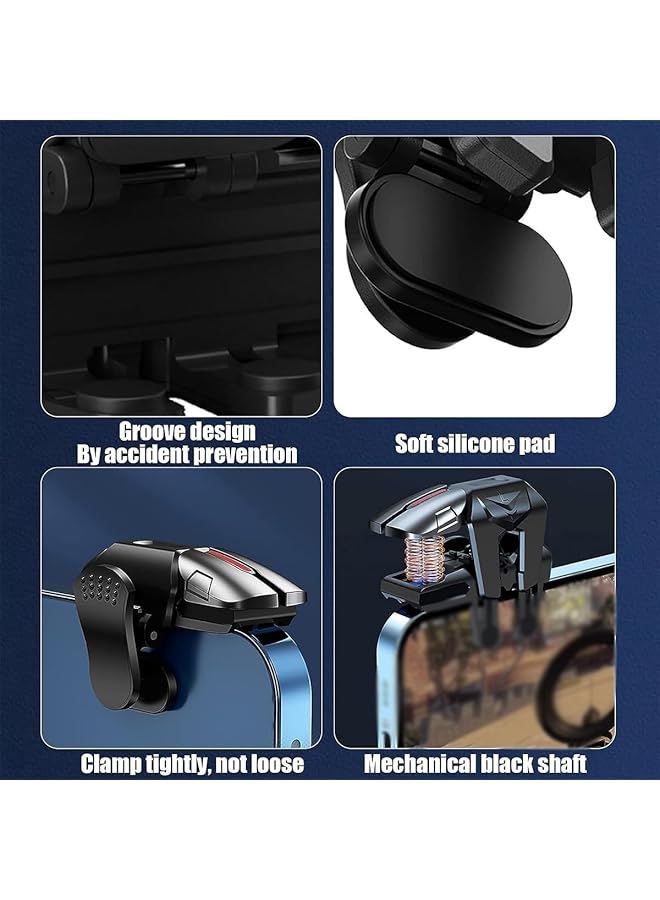 X spring Mobile Gaming Triggers Game Accessories 6 Finger Trigger Sensitive Game Controller Shoot Target Buttons Smartphone Game Controller Gamepad Compatible Most Mobile Phones On The Market - Image 4