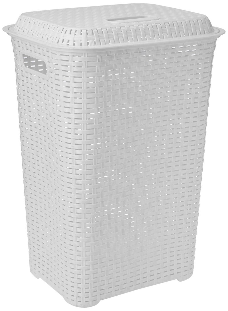 Cello Eliza Plastic Laundry Basket 50 Litres, Milky White - Image 1