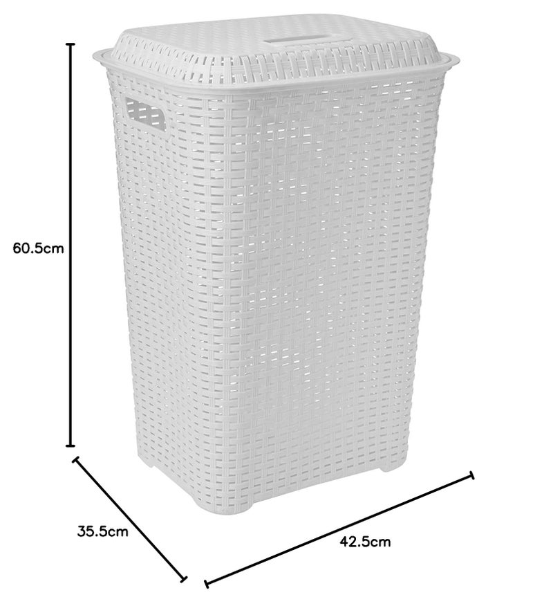 Cello Eliza Plastic Laundry Basket 50 Litres, Milky White - Image 4