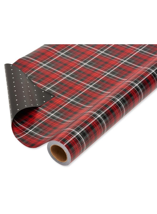 American Greetings Reversible Wrapping Paper, Red and Black Plaid (1 Jumbo Roll, 175 sq. ft.) - Image 1