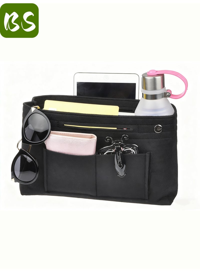 بي إس حقيبة متعددة الاستخدامات من اللباد | بطانة لتنظيم حقائب اليد النسائية | حقيبة تخزين من اللباد | مساحات تخزين متعددة لتصميم منظم، وداعًا للفوضى | خامة لباد عالية الجودة، خفيفة الوزن، وتوفر حماية داخلية | تصميم صغير يناسب جميع أنواع حقائب اليد - Image 3