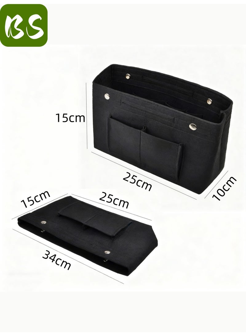 بي إس حقيبة متعددة الاستخدامات من اللباد | بطانة لتنظيم حقائب اليد النسائية | حقيبة تخزين من اللباد | مساحات تخزين متعددة لتصميم منظم، وداعًا للفوضى | خامة لباد عالية الجودة، خفيفة الوزن، وتوفر حماية داخلية | تصميم صغير يناسب جميع أنواع حقائب اليد - Image 2