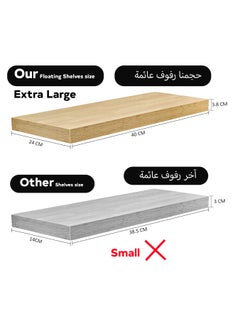 AsolBD Decorative Floating Wall Mounted Shelves with Stylish Invisible Brackets, Modern Faux Wood Storage with Matte Finish for Bedroom, Living Room, Bathroom, Kitchen Décor, 1 Piece,  Black  - Image 4