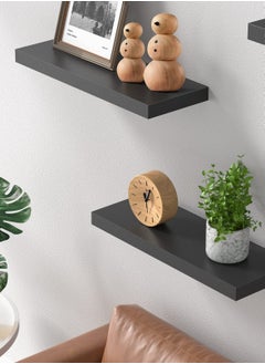 AsolBD Decorative Floating Wall Mounted Shelves with Stylish Invisible Brackets, Modern Faux Wood Storage with Matte Finish for Bedroom, Living Room, Bathroom, Kitchen Décor, 1 Piece,  Black  - Image 5