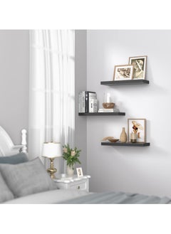 AsolBD Decorative Floating Wall Mounted Shelves with Stylish Invisible Brackets, Modern Faux Wood Storage with Matte Finish for Bedroom, Living Room, Bathroom, Kitchen Décor, 1 Piece,  Black  - Image 3