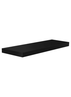 AsolBD Decorative Floating Wall Mounted Shelves with Stylish Invisible Brackets, Modern Faux Wood Storage with Matte Finish for Bedroom, Living Room, Bathroom, Kitchen Décor, 1 Piece,  Black  - Image 2