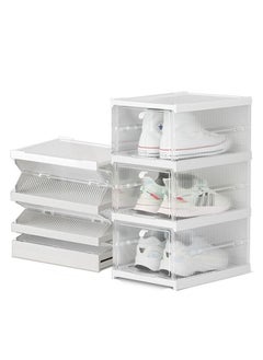 Generic Home 3 Layers Foldable Shoe Organizer - Clear Plastic Stackable Shoe Organizer for Closet - Easy Installation- All-in-One Shoe Storage Organizer with Doors -Foldable Shoe Storage Cabinet  - Image 1