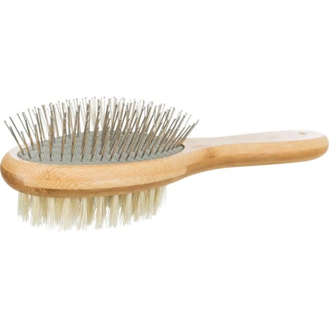 Trixie Double-Sided Dog Brush with Pins and Bristles, Massages and Removes Loose Hair from Your Dog's Coat - Image 4